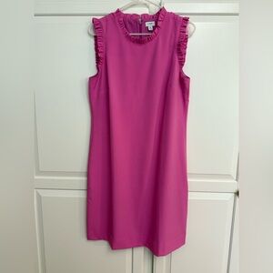 J. Crew Vibrant Pink Ruffle Mini Dress